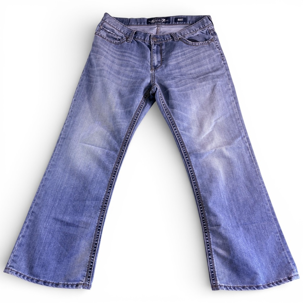 Seven7 Bootcut Jeans Womens 38x31.5 Blue Denim Stretch Medium Wash Everyday Wear
